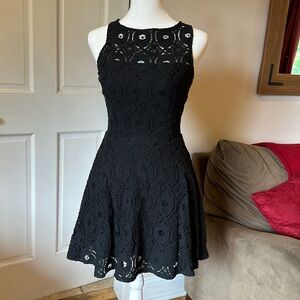 BB Dakota, black crochet lacy dress